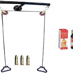 Albio Metal Wall Mounting T Shoulder Pully Set (Black, Large)-picture-29