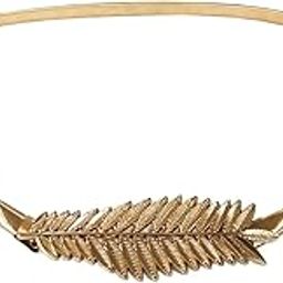 Golden Leaf Buckle Stylish Stretchable Waist Belt for Women-image-21