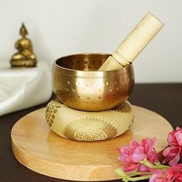 Ekhasa 100% Pure Bronze Handmade Tibetan Meditation Singing Bowl (3.5 inch) | Authentic Sound Bowl Meditation Set for Deep OM Sound | Tibetan Sound Healing Bowls are Perfect Spiritual, Yoga Gifts-image-25