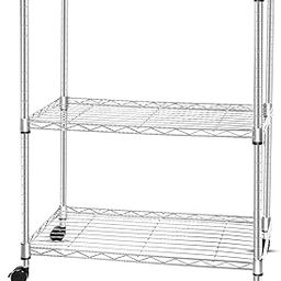 Zeroway 3 Tier Storage Shelving, Heavy Duty with Wheels, Adjustable Steel Organizer, 400 lbs Capacity per Shelf, Max 1200 lbs Total for Garage, Kitchen, Bathroom-image-12