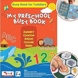 CocoMoco Kids Montessori Busy Book For Toddlers - Quiet Book For Kids, Learning Toys For 2-5 Year Olds, Preschool Birthday Return Gift For Kids (Single Pack), Multicolor-18