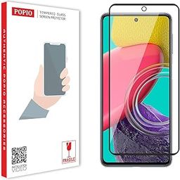 POPIO Tempered Glass Screen Protector Compatible For Samsung Galaxy M52 5G / M53 / M54 / F54 Cellphone(Black) With Edge To Edge Full Screen Coverage And Easy Installation Kit-8