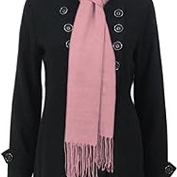 Cashmere Wool Scarf Stole for Women Men | Large Wrap Shawl in Solid Color with Tassels-image-99