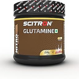 Scitron Nitro Series Glutamine 250g- Lychee Flavour | 5g Glutamine per Serving | Recovery & Muscle Support-image-3