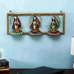 GI HERITAGE Multicolour Iron Painted Dancing Doll Wall Art for Home and Decor | Decorative Accent for Home, Living Room & Gifting-image-61