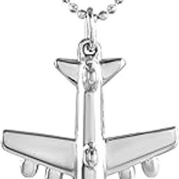 Stainless steel Silver plated Aeroplane design High flyer Fashion jewellery pendant with chain Men women (PCKL7570)-30
