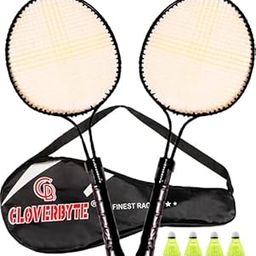 CLOVERBYTE Baby Phantom Racket 2 Piece Junior Racket with 4 Shuttlecock and Cover Badminton Kit-24