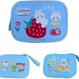 Rectangular Small Wallets for Women Coins Zipper Pocket Purse for Girls Kids Storage Bag Stylish Coin Pouch Bag Birthday Gift Return Gift Multidesign Pack of 1 (Color: Blue)-image-15
