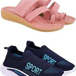 Extra Soft Classic Casual wear with Flexibility Technology Flat Combo for Women's/Girl's(6142+7074)()-image-6