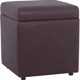 Siwa Style Bisca Chatai Square Storage Brown Ottoman Pouffe for Living Room Decor - 30735-image-63