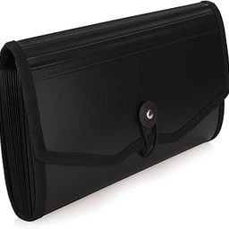 Polen Cheque Expanding File with Elastic Closure 13 Pockets 0.7mm Outer Cover & 0.2mm Inner Partition Sheet, Edge Binding, Index Tabs for Easy Identification, Size Cheque, Radiant Black-19