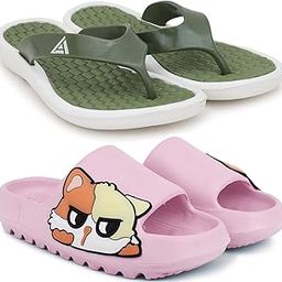 Combo Pack of 2 Slipper/Flip Flops/Slides/Clogs/Sandals for Women (V-Triangle Vs Tatoo-Pika)-image-69