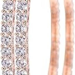 Beautiful CZ/AD American Diamond Studded Rose Gold Plated Traditional Round Solitaire Bangles Set for Women RV3152RG-3