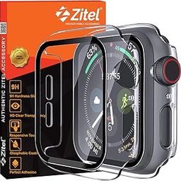 Zitel Case With Screen Protector Compatible With Apple Smartwatch Se 2Nd Gen 2022 / Series 6/5/4 Se, 44Mm Hard Pc Cover With Built-In 9H Tempered Glass - Clear-31