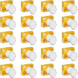Wipro Garnet 15W Round LED Alpha Panel | Cool Day White (6500K) | Recessed Down Light for False Ceiling | Cutout - 153mm | Pack of 20-22
