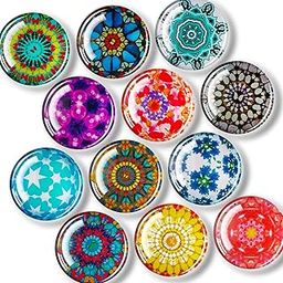Jessica Exim Colorful Crystal Fridge Stickers - 12 Pcs Glass Magnets, Strong Refrigerator Magnets for Kitchen, Office, Whiteboards, Cabinets, Photos, Party, Creative Decorative Magnets (Colourful)-image-79