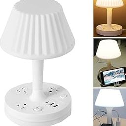 Star SAI Collection-Socket Table Lamp with Power Strip – Dimmable LED Desk Lamp with AC Outlets & USB Charging Ports | Eye-Care Nightstand Light for Home, Office, Dorm & Bedside Use-image-1