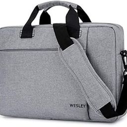 Wesley Xenon office Laptop Bag (Compatible with 15.6inch laptops) briefcase notebook professional business messenger sling Water resistant Tablet Carrying Handbag for Women and Men (Grey)-image-81