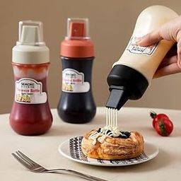 classic-hub 350ml Squeeze Bottle | Portable Sauce Bottle with Lid Five Holes | Sauce Dispenser Bottle, Multipurpose Kitchen Tools (Pack of 1)-picture-21