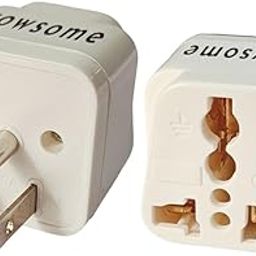 Wowsome India to US Plug Adapter for Convert Indian Plug to USA, Canada, Japan, Philippines Travel Adapter – Universal Conversion Plug - Type B 10A - Pack of 2 – White-2