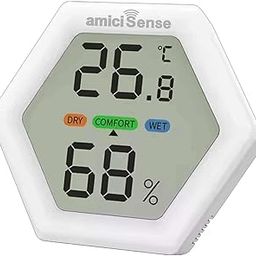 amiciSense Digital Hygrometer Thermometer, Temperature and Humidity Meter with 1.5 sec Fast Sampling and Large LCD Display-2