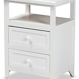 Baxton Studio Karsen Modern and Contemporary White Finished Wood 2-Drawer Nightstand-image-85