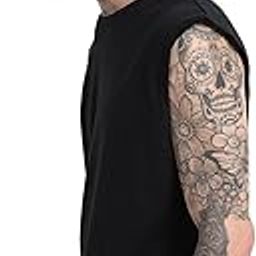 Men's Solid Oversized Fit Sleeveless Round Neck Cotton Jersey Vest-image-64