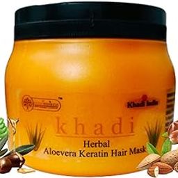 KHADI RISHIKESH Herbal Hair Mask with Aloe Vera and Keratin for Hair Fall Control, Frizz-Free, Stronger Shiny Hair Growth | Intense Repair, Dry & Damaged Hair Mask for Men and Women (Set of 2-500 gm)-image-41