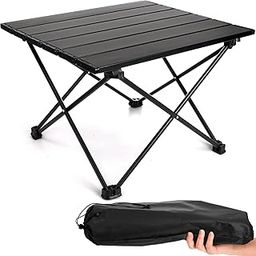 YHK Compact Camping Table Folding Camp Side Table Portable Aluminum Table with Carry Bag Lightweight Foldable Small Camp Table for Indoor Outdoor Picnic Backyard BBQ (YH-04)-15