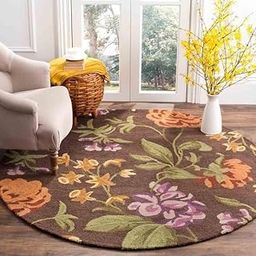 ANABIYA CARPET Export Quality Handmade Woolen Round Carpet for Living Room Size 4 x 4 feet Round Design 41-image-83