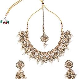 Kulin Traditional Kundan Pearl Choker Necklace Set with Earrings – Elegant Gold & White Design| Best For Gifting & Special Occasion | Jewellery Choker Set for Women-image-12