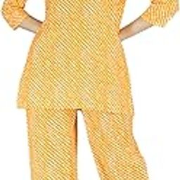 Women's Cotton Ethnic Lahariya Printed Top and Pajama Night Suit Set Comfortable Night Dress Sleepwear and Loungewear for Women and Girls-image-34