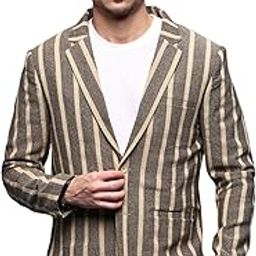 SHOWOFF Men's Beige Slim Fit Single-Breasted Blazer SOBLZ-091-6_Beige-image-46