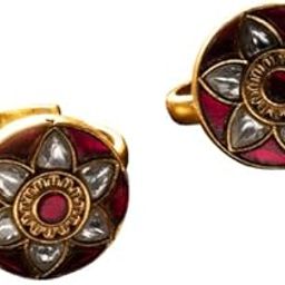 925 Sterling Silver Kundan Jadau Toe Rings, Swarna Ruby Quartz Kundan Toe Rings, Well Stamped with 92.5, Minimalistic Piece,-image-27