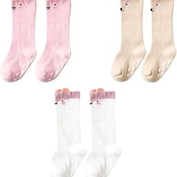 3 Pairs of Baby Kids Children Anti Skid Sleep Spring Winter And Autumn Combed Cotton Long Tube Knee-High Socks-image-26