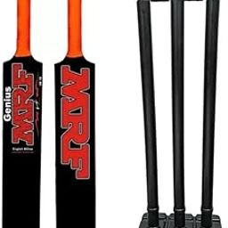 KP FITZONE New Fitness Combo of New Stump Set Full Size (Black) with PVC red Plastic Cricket bat Full Size for Better Experience-picture-1