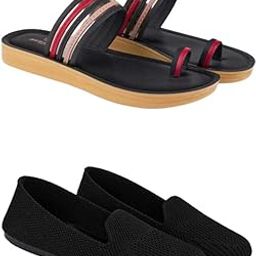 Extra Soft Classic Casual wear with Flexibility Technology Flat Combo for Women's/Girl's(6144+2014)()-image-28