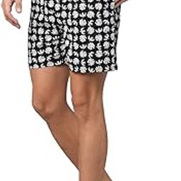 Men's Relaxed White & Black Printed Boxer Shorts_USBX019-image-3