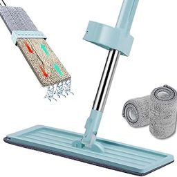 STELLIX Mop Pocha for Floor Cleaning|Flat Squeeze Mop and Bucket-Less Design|Floor, Window and Any Surface Cleaning|Two Reusable Pad (Green)-image-83