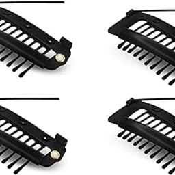 Hair Extension Clips For Women 4 Pcs Dupatta Clips For Brides (10 Teeth) Safety Pins For Women Saree Pallu & Dupatta Pin For Head Bridal Safety & Hijab Hair Pins 4 Pcs (Black)-image-20