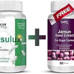 Vokin Biotech Herbal Insulux For Endocrine Health & Diabetes Control (90 Capsules) Get Free Jamun Seed Extract For Sugar control (90 Capsules)-image-57