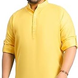 Plus Size Men's Regular Fit Solid Short Kurta-picture-32