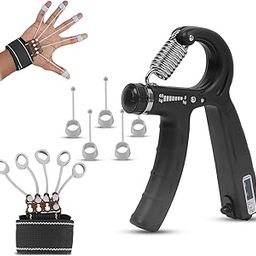 Top Combo Pack Adjustable Hand Gripper & Advanced Finger‑Wrist Exerciser, This Combo (Counter Hand Gripper + Finger Wrist Exerciser) Perfect for Athletes, Climbers, Musicians, And Rehab Patients Aiming to Enhance Grip Power.-12