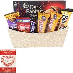 SFU E Com Gorgeous Chocolate Gift Hamper | Valentine Chocolate With Love Greeting Card | Valentine Chocolate Hamper | 264-63