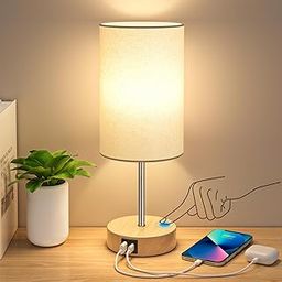 FAB Innovations 3-Way Dimmable Touch Table Lamp with Dual USB Charging Ports | Energy-Efficient LED Bulb Included | Compact Modern Design for Bedroom | Nightstand | Living Room | Office | Study Desk-6