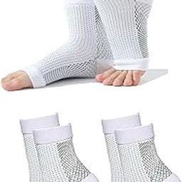 Neuropathy Socks, Compression Socks, Compression Socks for Men Foot Pain Relief Products Open Toe Foot Sleeves Compression Socks for Ankle Swelling Achilles Tendon Arch Support (2 Pairs (white), L/XL)-image-27