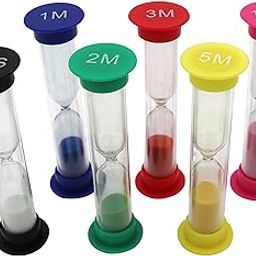 TeacherFav Sand Timer for Kids Set of 6 Small Colorful Hour Glass Acrylic Covered Clock 30Sec 1Min 2Min 3Min 5Min 10Min for Classroom, Home & Kids Room-image-40