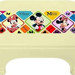 Homestic Disney Mickey Minnie Print Square Plastic Bathroom Stool (Cream) -HS_35_KUBMART17699-image-75