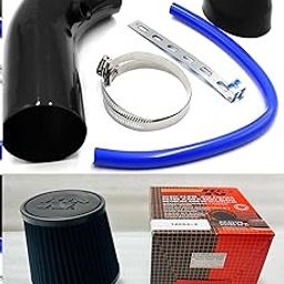AUTO MT Cold Air Intake Pipe 76mm 3 Inch Universal Car Turbo Filter Aluminum Air Filter Induction Flow Hose Pipe Kit (Set of AIR Filter + Black Intake Pipe)-image-73