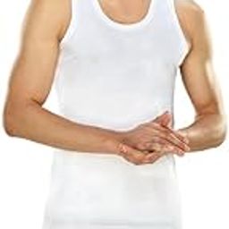 Men's White Breezo Cotton Vests-image-9